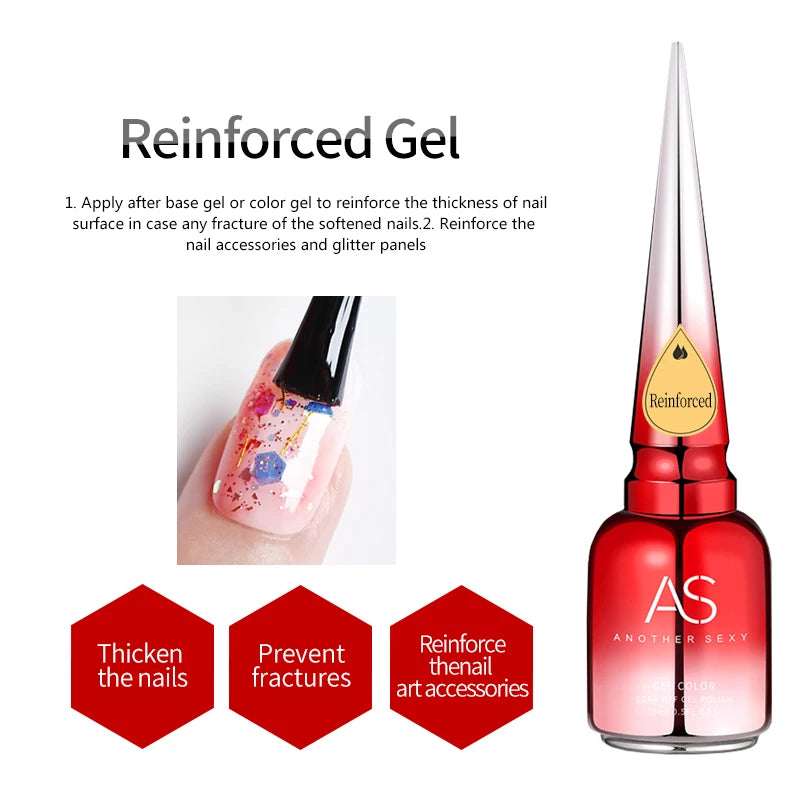 AS 15ML Nail Tips Glue Gel For Falses Nail Tips Fast Extension 3 IN 1 Function Nails Art Transparent Gel Polish Soak Off UV Gel